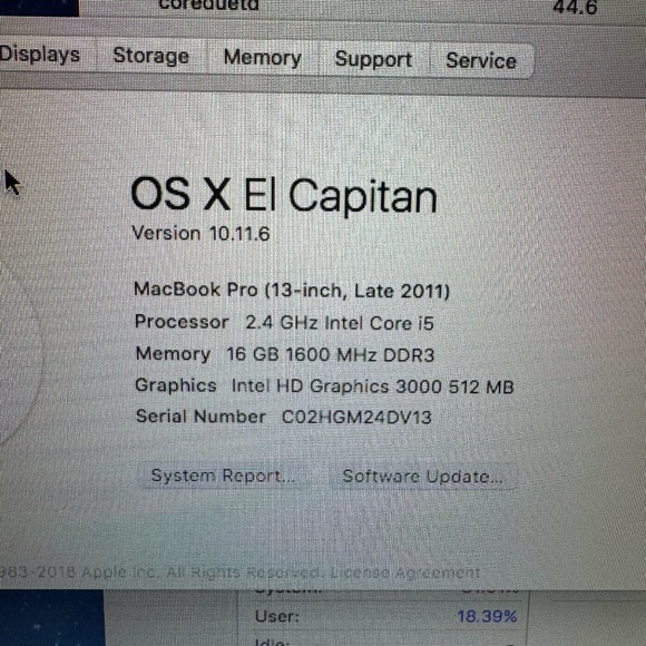 Apple MacBook Pro 13" A1278 Late 2011 2.4GHz 16GB RAM 500GB SDD HD 30000 - Picture 7 of 7